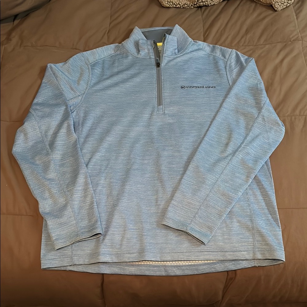 Vineyard Vines Performance Light Blue Quarter-Zip… - image 1